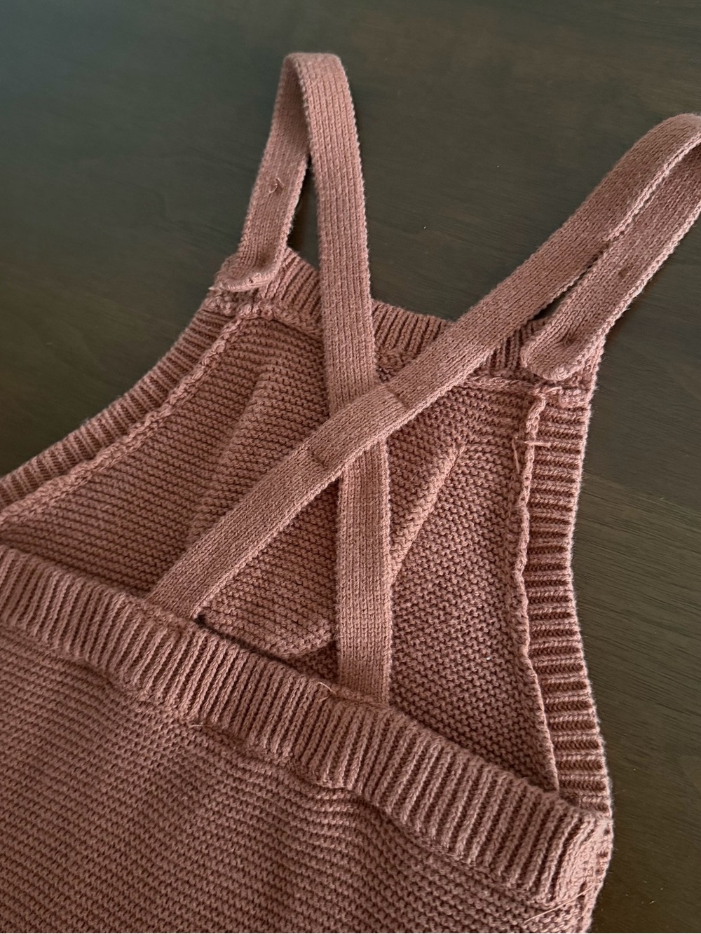Rust Knit Overall Romper - Picture 7 of 10